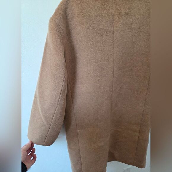 NEW Banana Republic Sunday Coat Classic Camel Wool Alpaca Trench Coat MobWife M - Picture 9 of 11